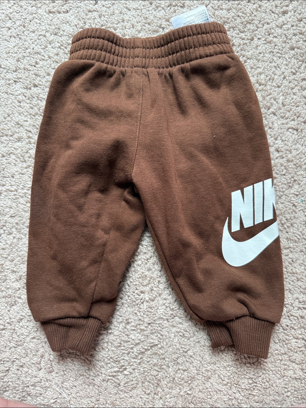 Nike Brown Kids Joggers with White Swoosh
